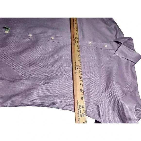 Peter Millar Nanoluxe Purple Check Button-Up Shirt Men’s Size L - Picture 8 of 13